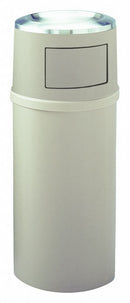 Rubbermaid 25 gal Round Ashtray/Trash Can, Plastic, Tan - FG818088BEIG