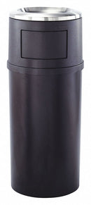 Rubbermaid 25 gal Round Ashtray/Trash Can, Plastic, Brown - FG818088BRN