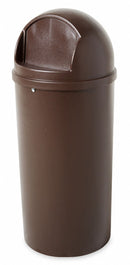Rubbermaid 15 gal Round Trash Can, Plastic, Brown - FG816088BRN