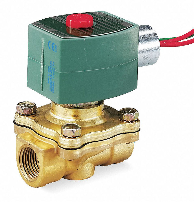 Redhat 240V AC Brass Solenoid Valve, Normally Closed, 1/2