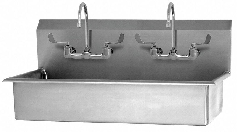 Sani-Lav Stainless Steel Wash Station, With Faucet, Wall Mounting Type, Stainless - 54WFL