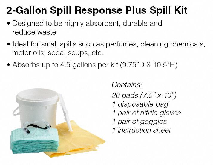 Brady Spill Kit/Station, Bucket, Oil-Based Liquids, 4.5 gal - SKO-SRP