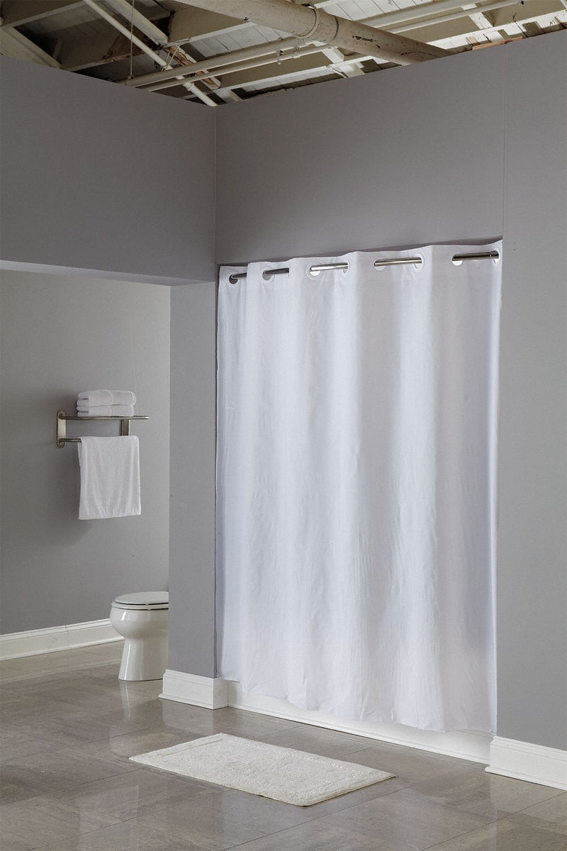 Hookless Shower Curtain, 71" Width, PEVA, White, Hookless - HBH16SND0174