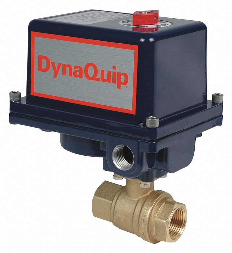 Dynaquip Lead Free Brass Electronic Actuated Ball Valve, 1 1/4 in Pipe Size, 12-24V AC/V DC Voltage - EHG26ATE25H