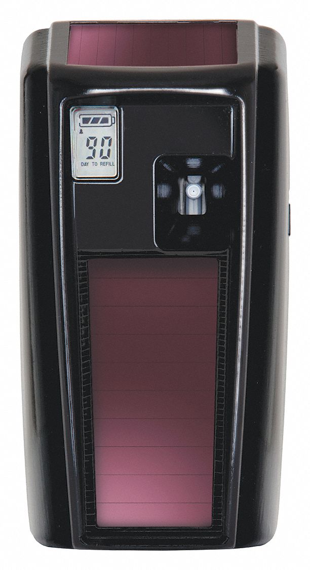 Rubbermaid Programmable Air Freshener Dispenser, 6000 cu. ft. Coverage, Aerosol Canister Refill Type, Black - 1955228