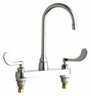 Chicago Faucets Chrome, Gooseneck, Kitchen Sink Faucet, Bathroom Sink Faucet, Manual Faucet Activation, 2.20 gpm - 1100-G2E3-317AB