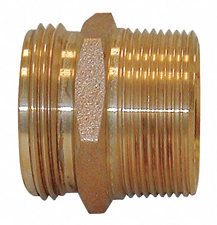 Moon American Fire Hose Adapter, Hex, Fitting Material Brass x Brass, Fitting Size 1-1/2 in x 1-1/2 in - 358-1561511