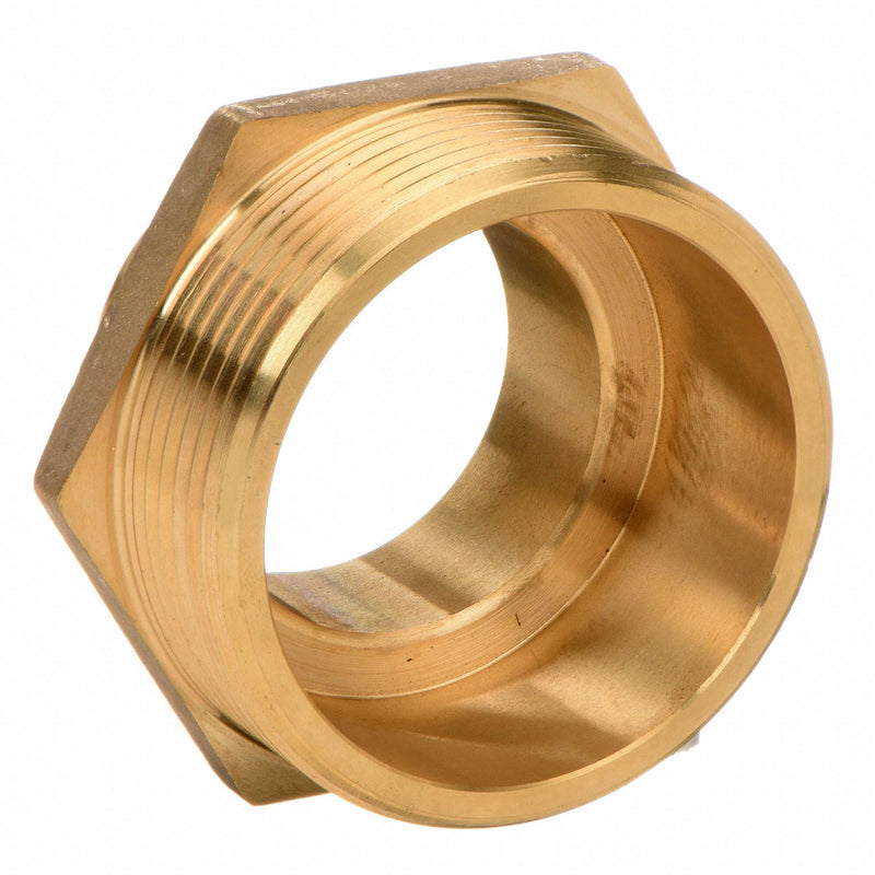 Moon American Fire Hose Adapter, Hex, Fitting Material Brass x Brass, Fitting Size 2 in x 2-1/2 in - 358-2062521