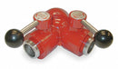 Moon American Wye Fire Hose Ball Valve, Inlet Size 2 1/2 in Female NH, Outlet Size 2-1/2 in x 2-1/2 in Male NH - 440-2522524