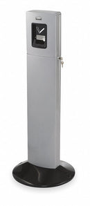 Rubbermaid 1 1/2 gal Cigarette Receptacle, 42 1/4 in Height, 16 1/2 in Base Dia., Metal, Silver - FGR93400SM