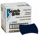 3M 5 1/2 in x 3 57/64 in Synthetic Fiber Scouring Pad, Blue, 20PK - 2000