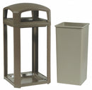 Rubbermaid 50 gal Square Trash Can, Plastic, Dark Wood - FG397500DWOOD