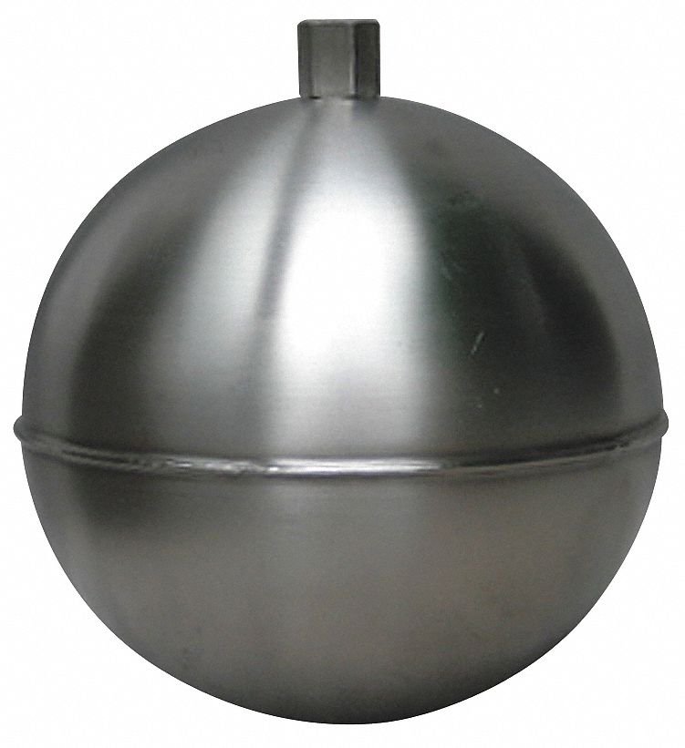 Naugatuck Round Float Ball, 4.32 oz, 3 1/2 in dia., Stainless Steel - GR35S424HD