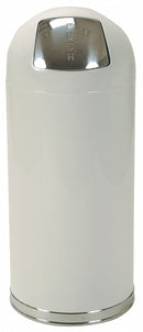 Tough Guy 15 gal Round Fire-Resistant Trash Can, Metal, White - 4PGG1