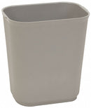 Tough Guy 3 1/2 gal Rectangular Fire-Resistant Wastebasket, Plastic, Gray - 4PGL5