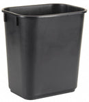 Tough Guy 3 1/2 gal Rectangular Wastebasket, Plastic, Black - 4PGN2