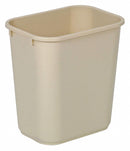 Tough Guy 3 1/2 gal Rectangular Wastebasket, Plastic, Beige - 4PGN3