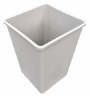 Tough Guy 35 gal Square Trash Can, Plastic, Beige - 4PGT4