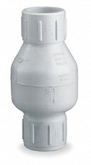 Dayton Check Valve, 1 in, Single, Inline Spring, PVC, Slip x Slip - 4RG72