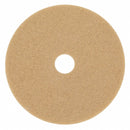 3M 21 in Non-Woven Polyester Fiber Round Burnishing Pad, 1500 to 3000 rpm, Tan, 5 PK - 3400