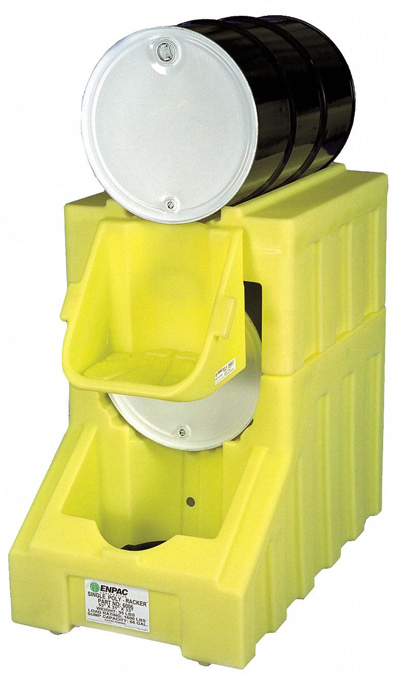 Enpac Drum Dispensing and Containment System, 66 gal Spill Capacity, 1600 lb Load Capacity - 600673-YE