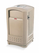 Rubbermaid 50 gal Rectangular Ashtray/Trash Can, Plastic, Tan - FG396500BEIG