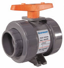 Hayward Ball Valve, PVC, Inline True Union, 2-Piece, Pipe Size 3 in, Connection Type FNPT x FNPT - TB1300TE