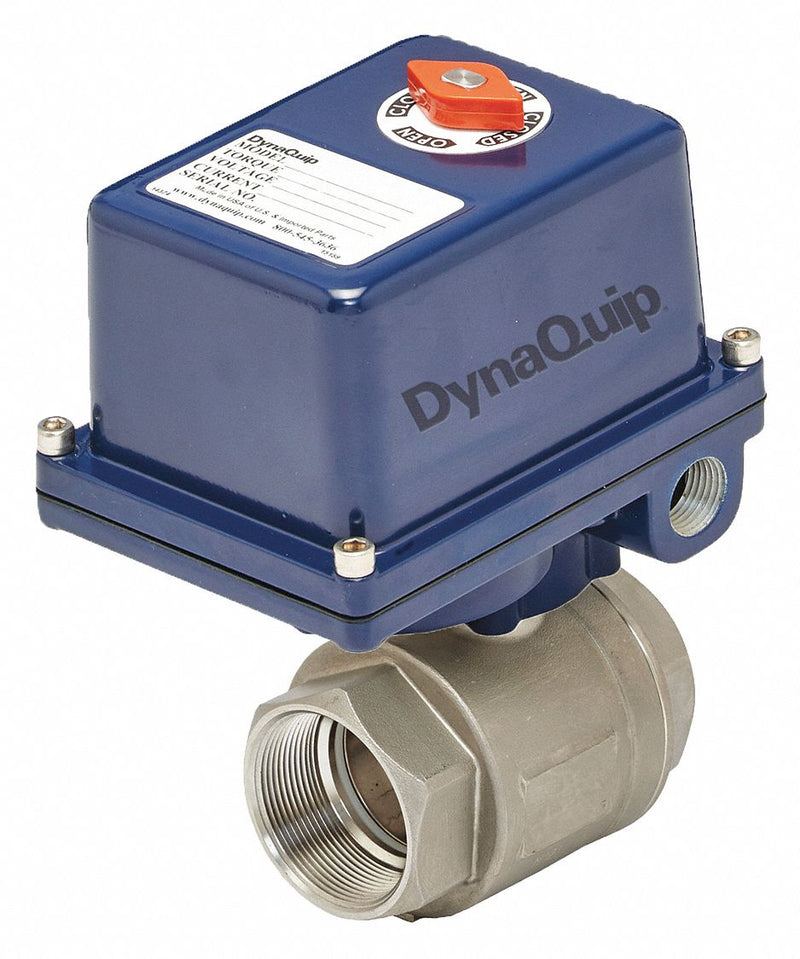 Dynaquip 316 Stainless Steel Electronic Actuated Ball Valve, 1/2 in Pipe Size, 12-24V AC/V DC Voltage - E2S23AJE23H