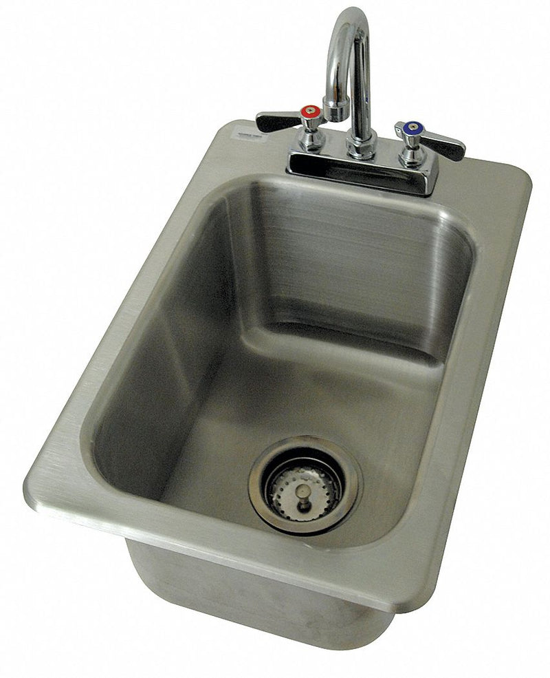 Top Brand 13 in x 19 in x 10 in Drop-In Sink with Faucet with 10 in x 14 in Bowl Size - DI-1-10
