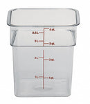 Cambro 7 1/4 in" x 7 1/4 in" x 7 3/8 in" Polycarbonate Square Storage Container, Clear - CA4SFSCW135