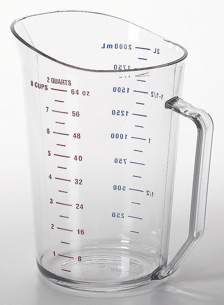 Cambro Liquid Measuring Cup, 2 Qt.,Clear,PK12 CA200MCCW135, 1 - Foods Co.