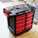 Rubbermaid Mobile Cabinet Workbench, Structural Foam Plastic, 19 13/16 in Depth, 33 1/2 in Height, 32 5/8 in Wi - FG773488BLA
