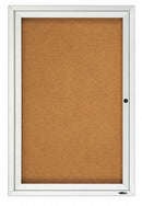 Quartet Push-Pin Indoor Enclosed Bulletin Board, Cork, 36"H x 24"W, Natural - 2363GGS