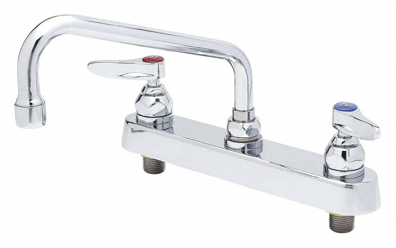 T&S Brass Low Arc Laundry Sink Faucet, Lever Faucet Handle Type, 2.20 gpm, Chrome - B-1121
