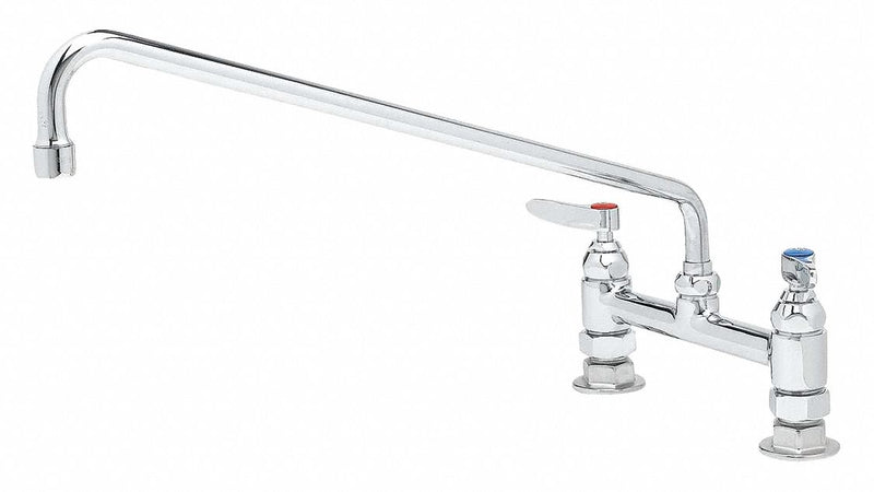T&S Brass Low Arc Laundry Sink Faucet, Lever Faucet Handle Type, 18.39 gpm, Chrome - B-0220