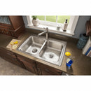 Elkay 33 in x 22 in x 8 1/8 in Drop-In Sink with Faucet Ledge with 13-1/2 in x 16 in Bowl Size - LR33224