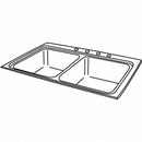 Elkay 33 in x 22 in x 8 1/8 in Drop-In Sink with Faucet Ledge with 13-1/2 in x 16 in Bowl Size - LR33224
