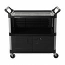 Rubbermaid Enclosed Service Cart, 300 lb. Load Capacity, Polypropylene, Black - FG409500BLA