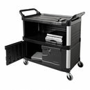 Rubbermaid Enclosed Service Cart, 300 lb. Load Capacity, Polypropylene, Black - FG409500BLA