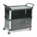 Rubbermaid Enclosed Service Cart, 300 lb. Load Capacity, Polypropylene, Black - FG409500BLA