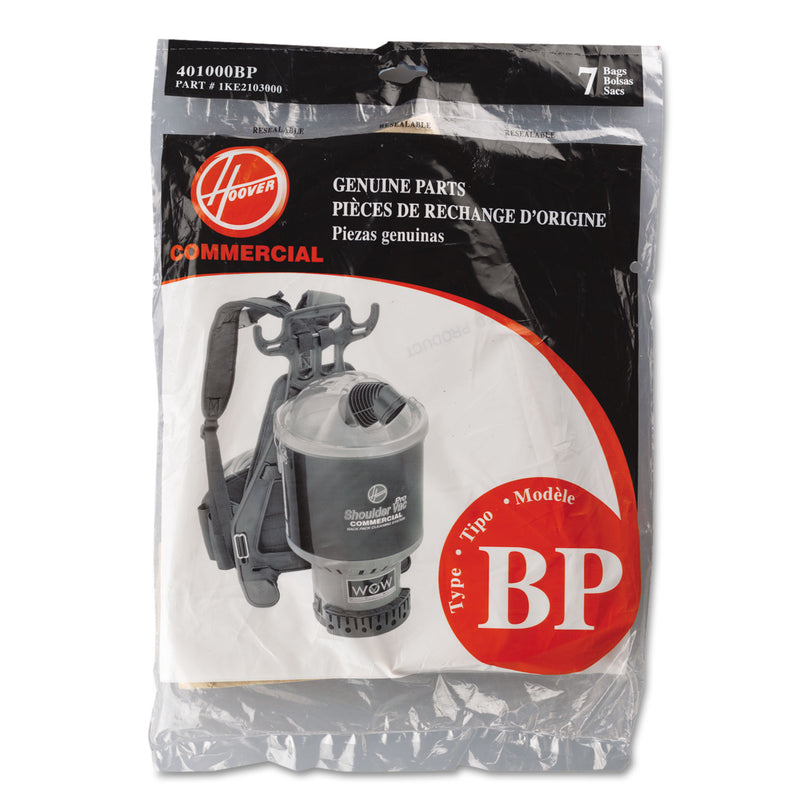 Hoover Disposable Paper Liner For Commercial Backpack Vacuum Cleaner, 7Pk/Ea - HVR401000BP