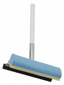 Quickie 10 inW Flat Rubber Window Squeegee With Handle, Blue/White - 926ZQK
