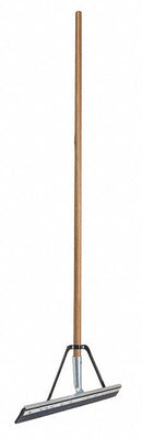 Quickie 24 inW Flat Rubber Floor Squeegee With Handle, Gray/Brown - 16HDSU