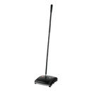Rubbermaid Dual Action Sweeper, Boar/Nylon Bristles, 44" Steel/Plastic Handle, Black/Yellow - RCP421388BLA