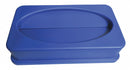 Tough Guy Wallhugger Lid Series All-Purpose Recycling Top, Rectangular, Drop, 23 gal, Blue - 5DMY6