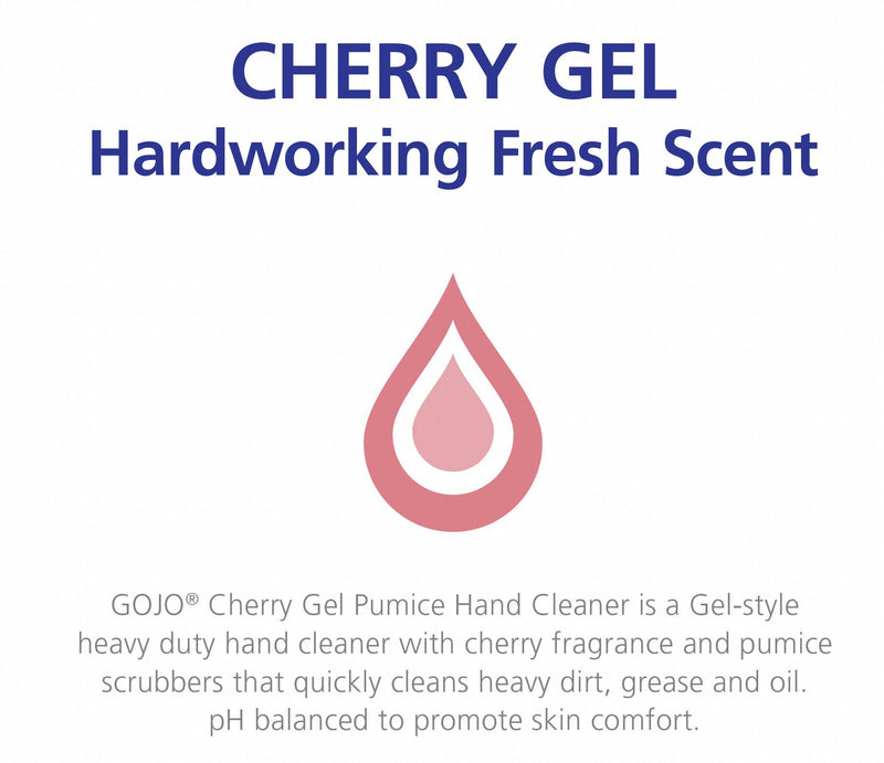 GOJO Cherry, Gel, Hand Cleaner, 2,000 mL, Cartridge, GOJO, PK 4 - 7290-04