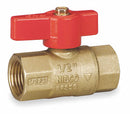 Nibco Gas Ball Valve, Brass, Inline, 2-Piece, Pipe Size 3/4 in, Connection Type FNPT x FNPT - GB1A