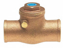 Milwaukee Valve Check Valve, 1/2 in, Single, Inline Swing, Bronze, Sweat x Sweat - UP1509 1/2