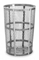 Rubbermaid 45 gal Round Trash Can, Metal, Gray - FGSBR52