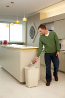 Rubbermaid 10 gal Rectangular Fire-Resistant Wastebasket, Plastic, Beige - FG254400BEIG